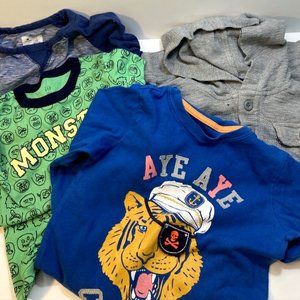 Gap Baby Boys Size 4/4T Lot Of 5 Pieces Long Sleeves + Snug-Fit Short PJs